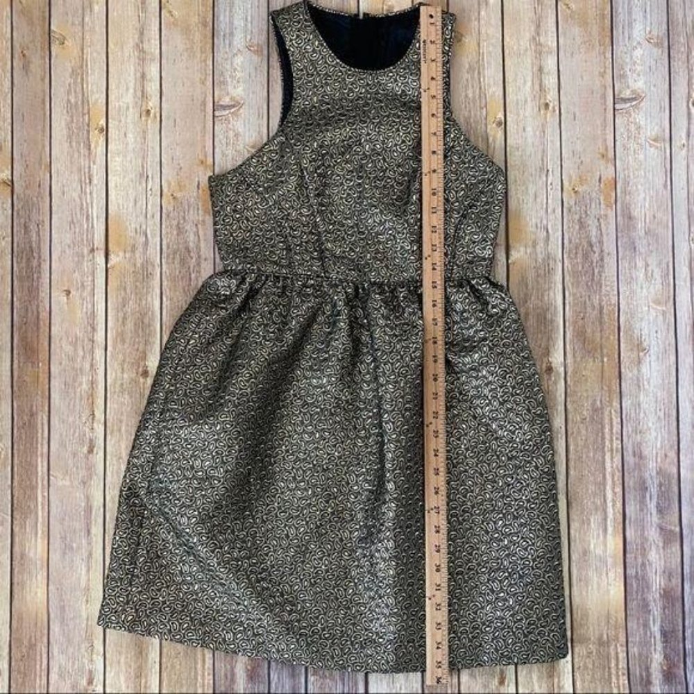 Tibi Jacquard Paisley Black & Gold Metallic Dress - Picture 12 of 16